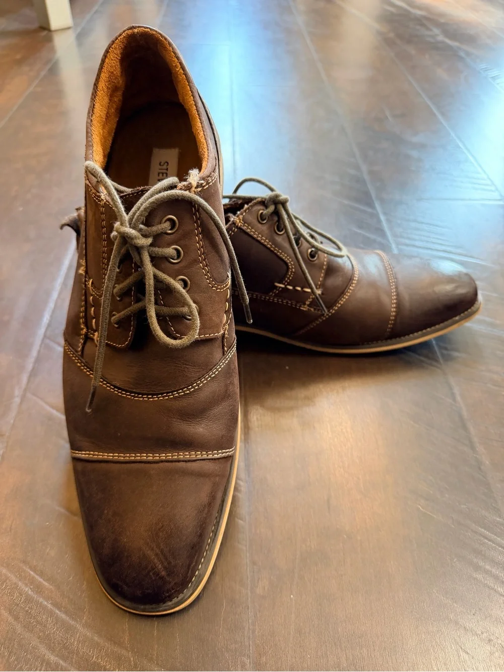 Steve Madden Dark Brown Leather Lace-Up Oxford